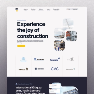 Design exploration for a construction company website interface
